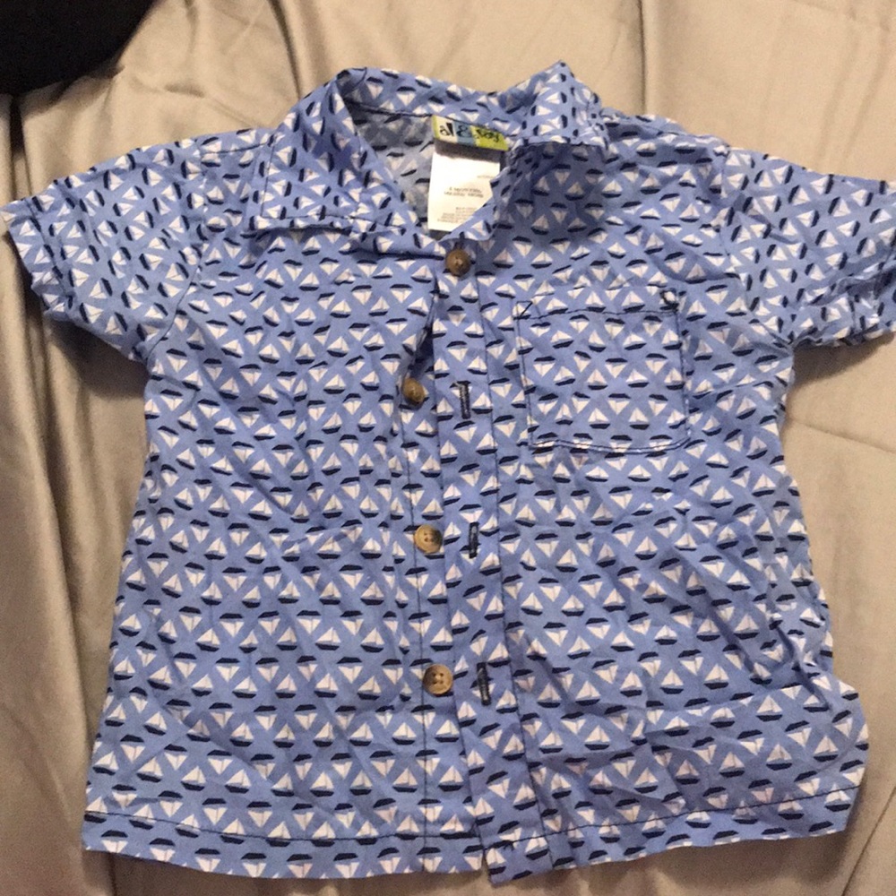18 month Al & Ray button down sail boat shirt